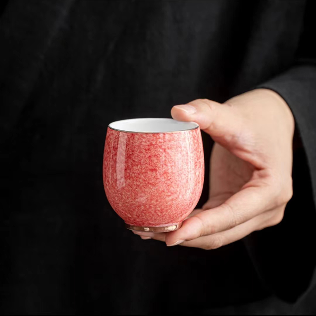【汀和大福】灑紅釉女士主人杯陶瓷精緻單杯品茗杯