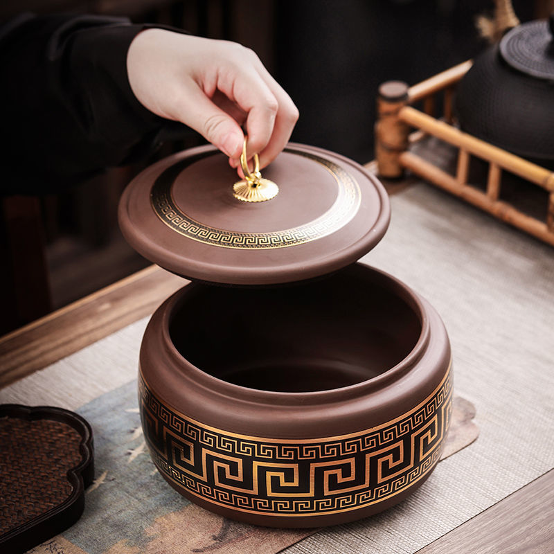 【汀和大福】好茶值得好收藏!2025新中式紫砂茶罐☛防潮密封|黃金大容量1900cc|可儲存一斤茶葉 【汀和大福】好茶值得好收藏!2025新中式紫砂茶罐☛防潮密封|黃金大容量1900cc|可儲存一斤茶葉