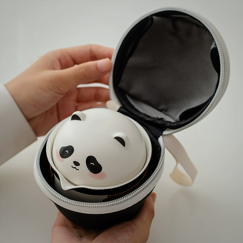 【汀和大福】熊貓旅行茶具便攜式一壺三杯