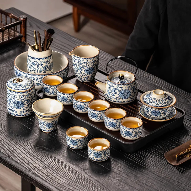 【汀和大福】汝窯青花瓷功夫套裝 品味生活 靜享茶事
